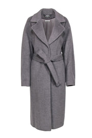 Current Boutique-Whistles - Grey Wool Blend Long Line Coat w/ Tie Belt Sz L
