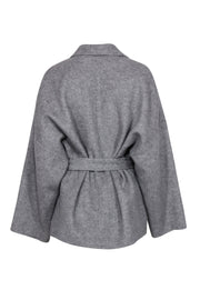 Current Boutique-Whistles - Light Grey Open Front Belted Coat Sz M