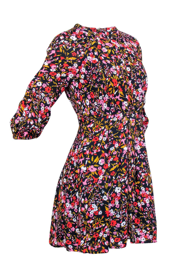 Current Boutique-Whistles - Navy Floral Printed A-Line Dress Sz 0