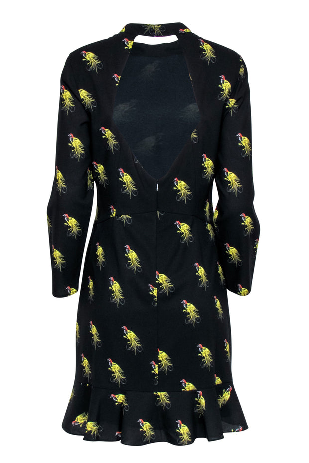 Current Boutique-Whistles - Black Bird Print Midi Dress Sz M