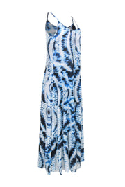 Current Boutique-W by Worth - Blue & White Tie-Dye Print Sleeveless A-Line Maxi Dress Sz 8