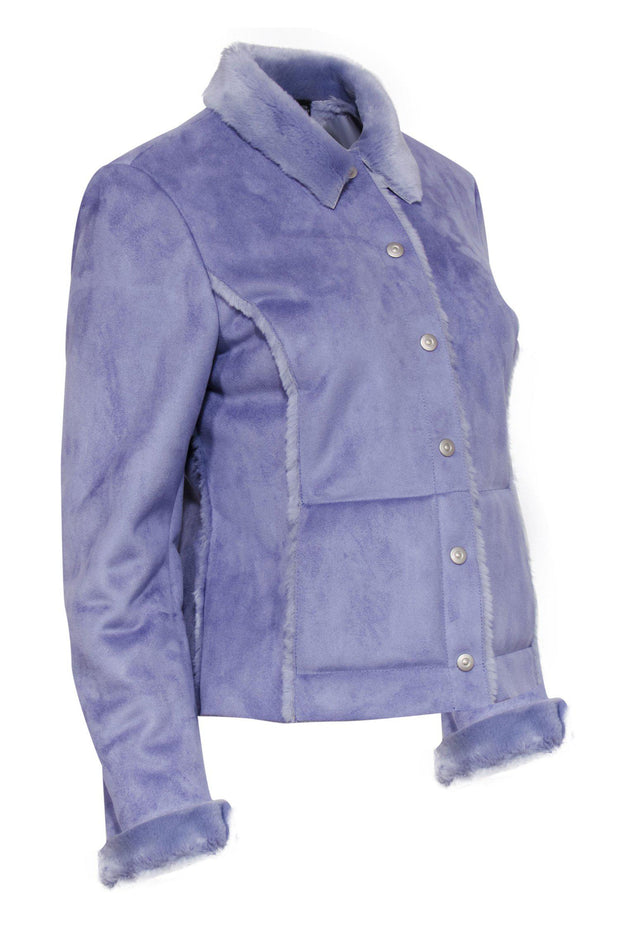 Current Boutique-W by Worth - Lavender Faux Suede & Fur Trim Jacket Sz 4