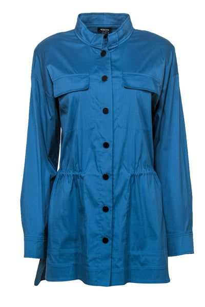 Current Boutique-Worth New York - Teal Button-Up Windbreaker Jacket Sz M