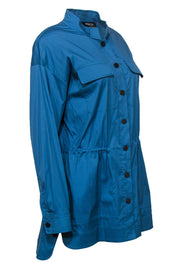 Current Boutique-Worth New York - Teal Button-Up Windbreaker Jacket Sz M