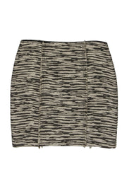 Current Boutique-Worth - Brown & Beige Wool Mini Skirt Sz 8