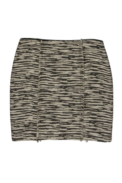Current Boutique-Worth - Brown & Beige Wool Mini Skirt Sz 8
