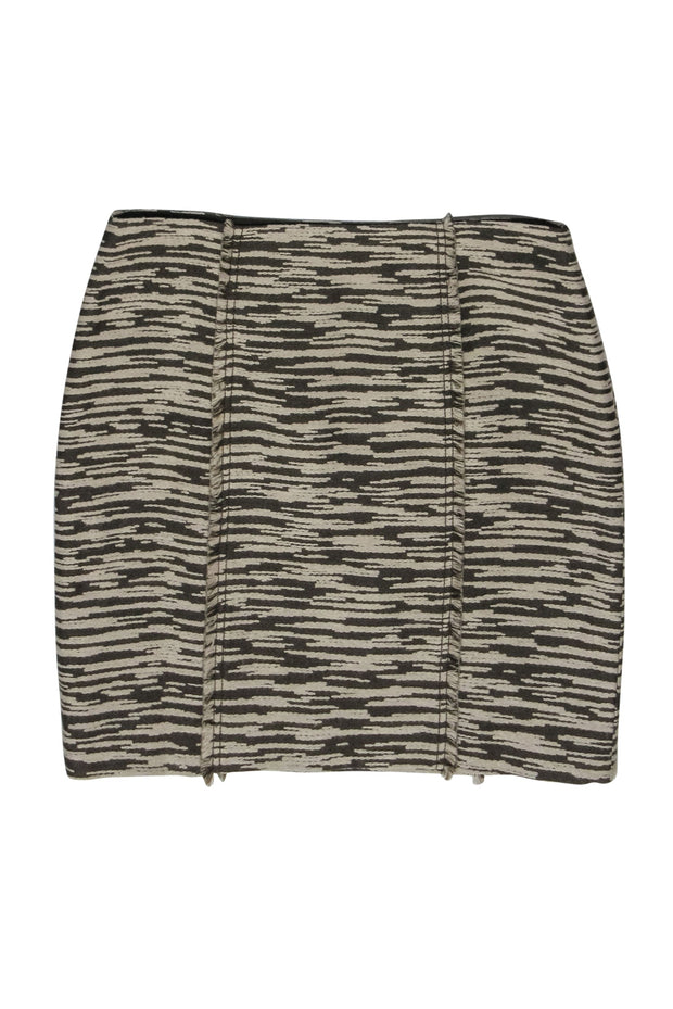 Current Boutique-Worth - Brown & Beige Wool Mini Skirt Sz 8