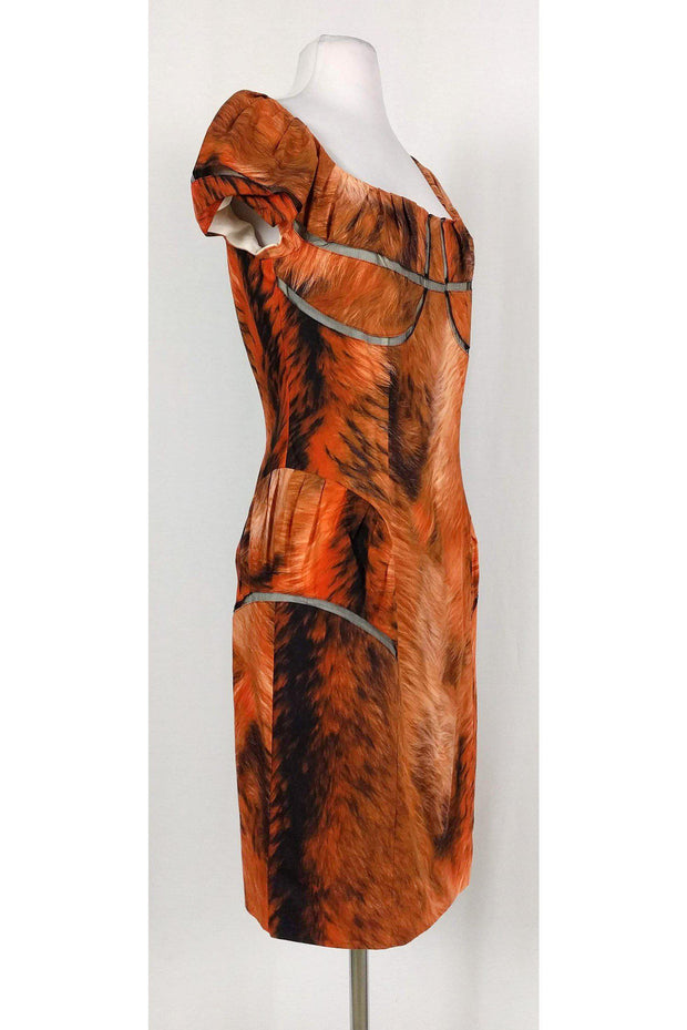 Current Boutique-Wunderkind - Orange Fur Print Dress Sz 8