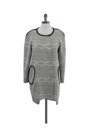 Current Boutique-Yoana Baraschi - White & Black Knit Coat Sz 8