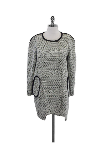 Current Boutique-Yoana Baraschi - White & Black Knit Coat Sz 8