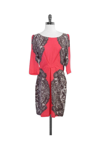 Current Boutique-Yoana Baraschi - Pink & Taupe Print Dress Sz 10