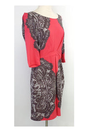 Current Boutique-Yoana Baraschi - Pink & Taupe Print Dress Sz 10