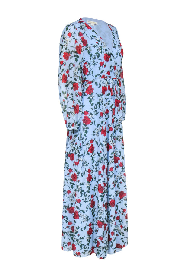 Current Boutique-Yumi Kim - Blue w/ Red & White Floral Print Maxi Dress Sz M