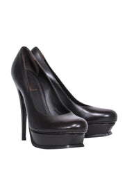 Current Boutique-Yves Saint Laurent - Brown Platform Pumps Sz 10