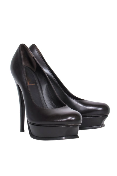 Current Boutique-Yves Saint Laurent - Brown Platform Pumps Sz 10
