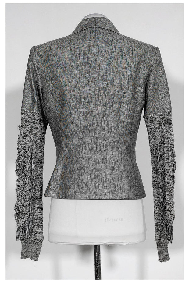 Current Boutique-Yves Saint Laurent - Grey Blazer w/ Knit Sleeves Sz 6