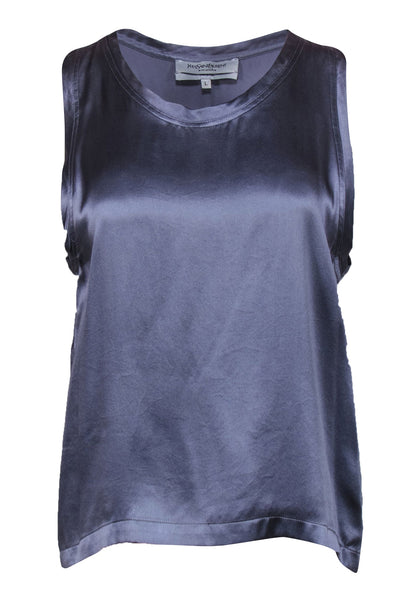 Current Boutique-Yves Saint Laurent - Blueish Grey Silky Tank Sz L