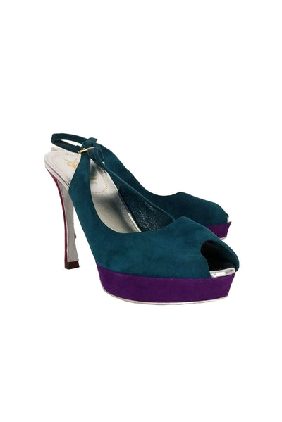 Current Boutique-Yves Saint Laurent - Multicolor Slingback Pumps Sz 8.5
