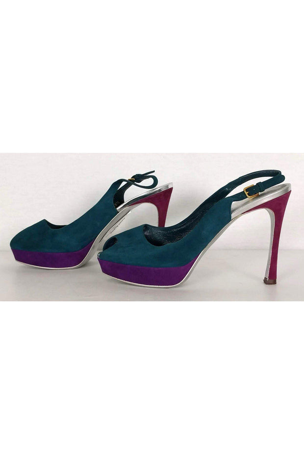 Current Boutique-Yves Saint Laurent - Multicolor Slingback Pumps Sz 8.5