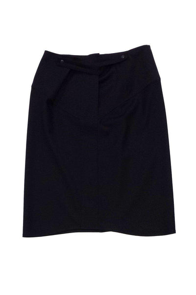 Current Boutique-Yves Saint Laurent - Black Wool Skirt Sz 10