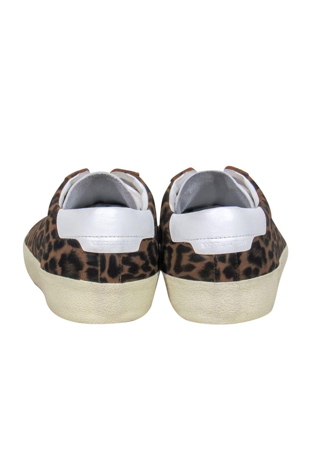 Current Boutique-Saint Laurent - Brown Leopard Print Lace-Up Sneakers Sz 11