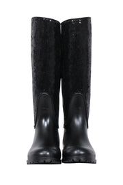 Current Boutique-Yves Saint Laurent - Black Sequin Rubber Boots Sz 7