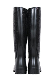Current Boutique-Yves Saint Laurent - Black Sequin Rubber Boots Sz 7