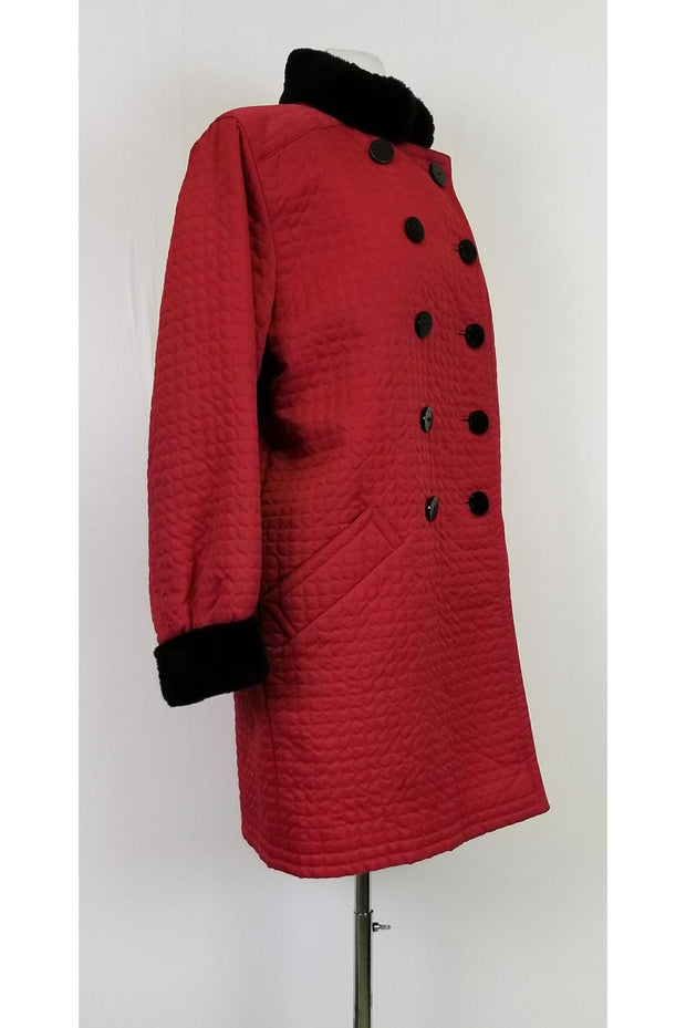 Current Boutique-Yves Saint Laurent - Red Nutria Fur Trench Coat Sz 8