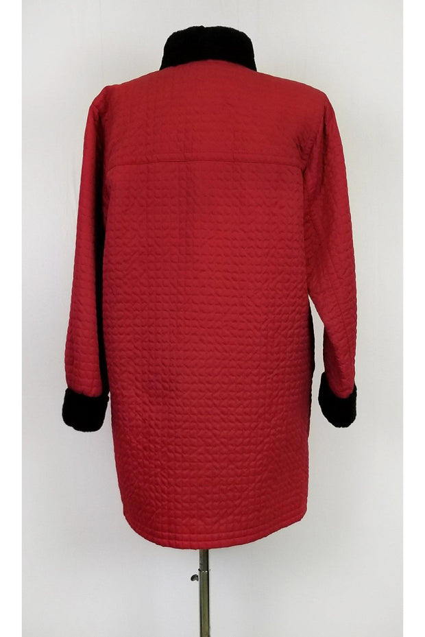 Current Boutique-Yves Saint Laurent - Red Nutria Fur Trench Coat Sz 8