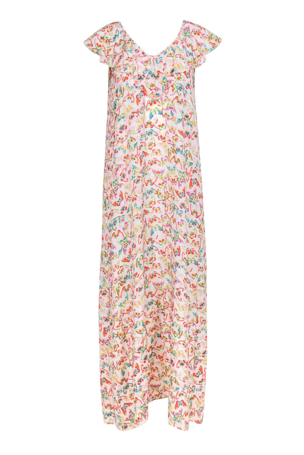 Current Boutique-Zadig & Voltaire - Cream Butterfly Print Silk Maxi Dress Sz M