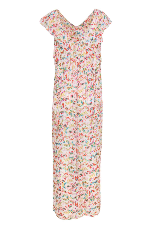 Current Boutique-Zadig & Voltaire - Cream Butterfly Print Silk Maxi Dress Sz M