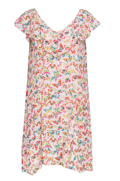 Current Boutique-Zadig & Voltaire - Cream & Butterfly Print Sleeveless Silk Midi Dress Sz M