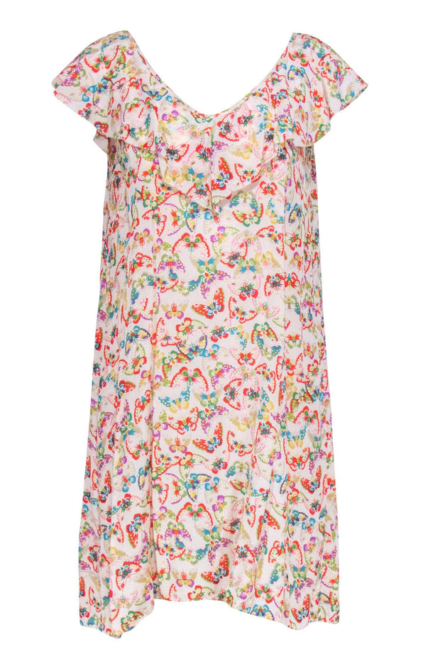 Current Boutique-Zadig & Voltaire - Cream & Butterfly Print Sleeveless Silk Midi Dress Sz M