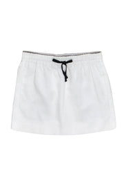 Current Boutique-Zadig & Voltaire - White Textured Drawstring Miniskirt Sz M