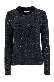 Current Boutique-Zadig & Voltaire - Black & Rhinestone Crew Neck Sweater Sz M